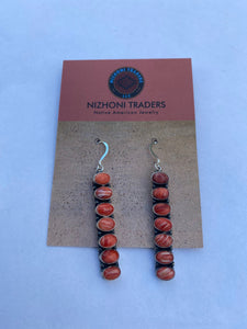 Orange Spiny & Sterling Silver Navajo Dangles