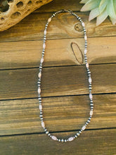 Load image into Gallery viewer, Navajo Sterling Silver Pearl &amp; Pink Opal Beaded Necklace 20 inch