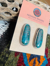 Load image into Gallery viewer, Navajo Sterling Silver &amp; Royston Turquoise Stud Earrings