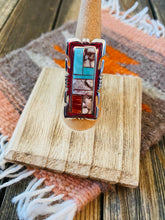 Load image into Gallery viewer, Navajo Sterling Silver &amp; Multi Stone Inlay Ring Size 7.75