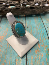 Load image into Gallery viewer, Old Pawn Navajo Sterling Silver &amp; Turquoise Ring Size 7.5
