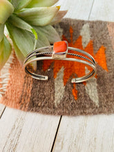 Load image into Gallery viewer, Navajo Coral &amp; Sterling Silver Cuff Bracelet
