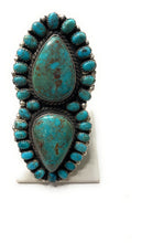 Load image into Gallery viewer, Navajo Sterling Silver And Turquoise Statement Ring Size 9