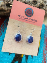 Load image into Gallery viewer, Navajo Charoite &amp; Sterling Silver Dangle Earrings Signed