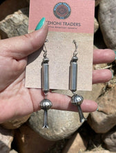 Load image into Gallery viewer, Navajo Handmade Sterling Silver Blossom Dangles