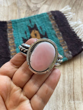 Load image into Gallery viewer, Navajo Pink Conch Sterling Silver Cuff Bracelet Signed