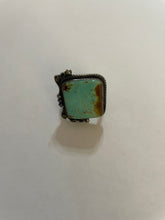 Load image into Gallery viewer, Navajo Jacqueline Silver Turquoise &amp; Sterling Silver Ring Size 10 Signed