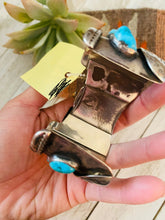 Load image into Gallery viewer, Old Pawn Vintage Navajo Turquoise &amp; Sterling Silver Watch Cuff