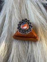 Load image into Gallery viewer, Handmade Sterling Silver &amp; Spice Cluster Adjustable Ring Signed Nizhoni