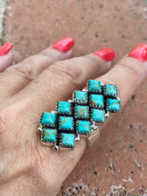 Load image into Gallery viewer, Nizhoni “The Andy” Handmade Kingman Turquoise And Sterling Silver Adjustable Ring