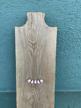 Load image into Gallery viewer, Navajo Queen Pink Conch Shell And Sterling Silver 5 Stone Bar Necklace Signed