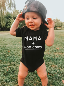 Baby Onesie - Mama + Moo Cows