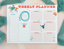 Load image into Gallery viewer, Cowgirl Weekly Planner Desktop Notepad