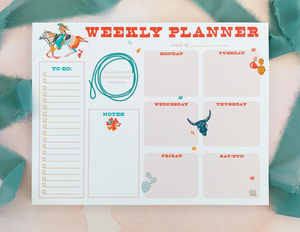 Cowgirl Weekly Planner Desktop Notepad