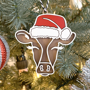 Wooden Christmas Ornament - Cow